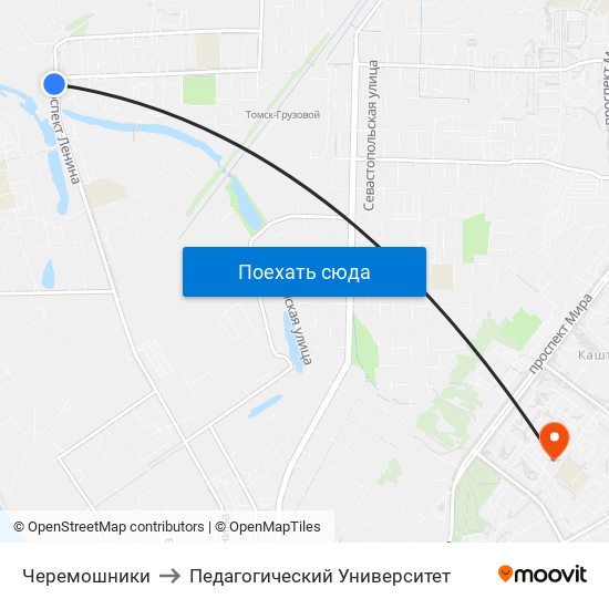 Черемошники to Педагогический Университет map