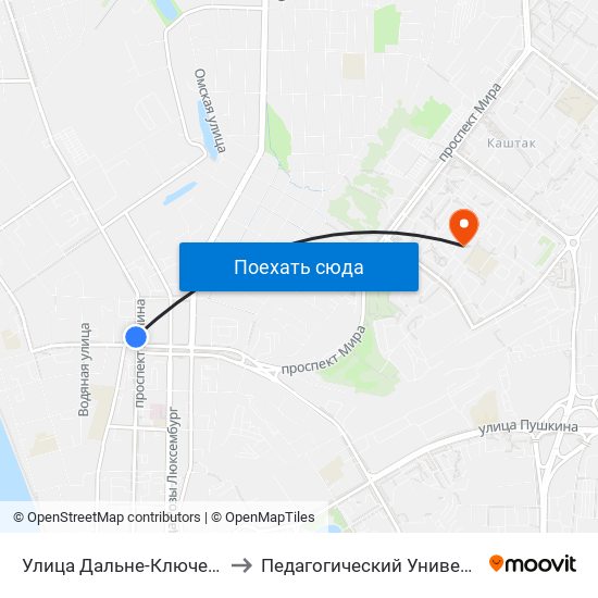Улица Дальне-Ключевская to Педагогический Университет map