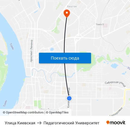 Улица Киевская to Педагогический Университет map