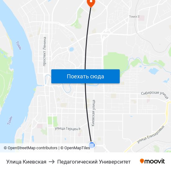 Улица Киевская to Педагогический Университет map