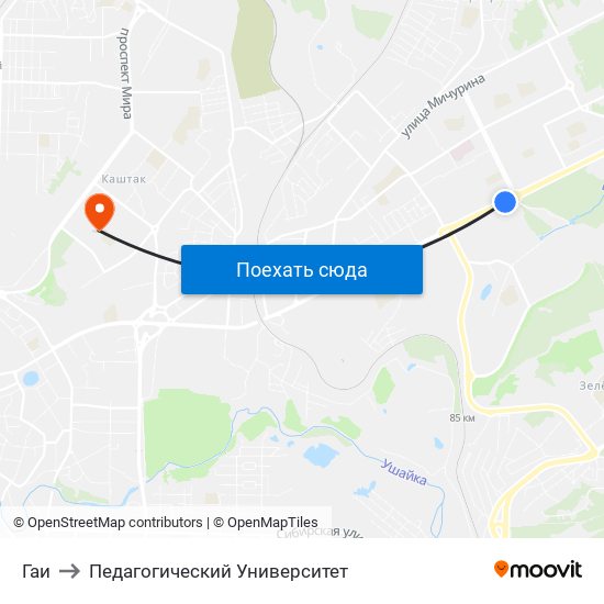 Гаи to Педагогический Университет map