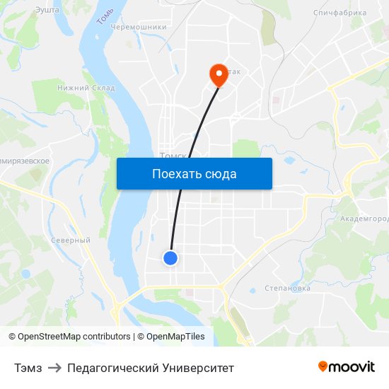 Тэмз to Педагогический Университет map