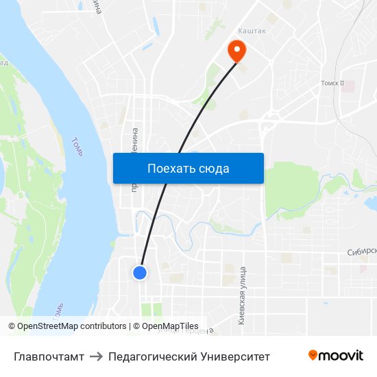 Главпочтамт to Педагогический Университет map