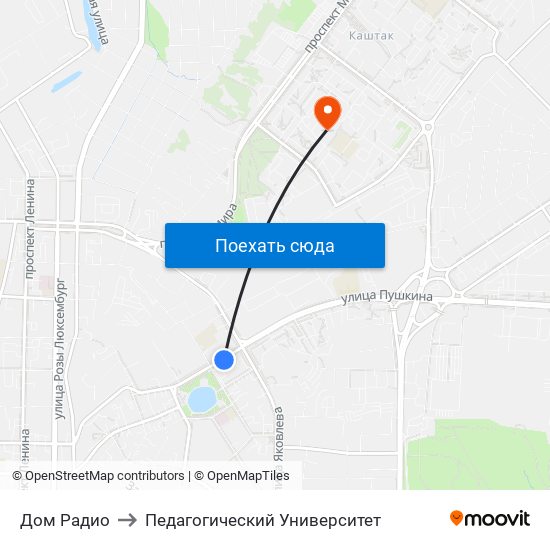 Дом Радио to Педагогический Университет map