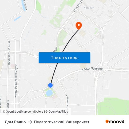 Дом Радио to Педагогический Университет map