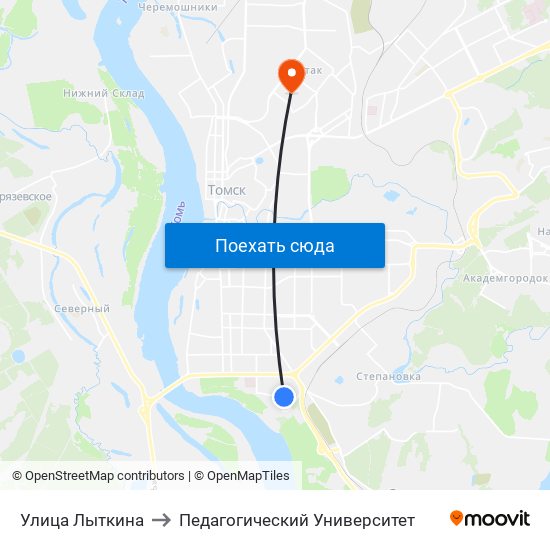 Улица Лыткина to Педагогический Университет map