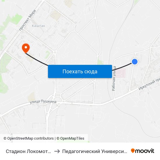 Стадион Локомотив to Педагогический Университет map