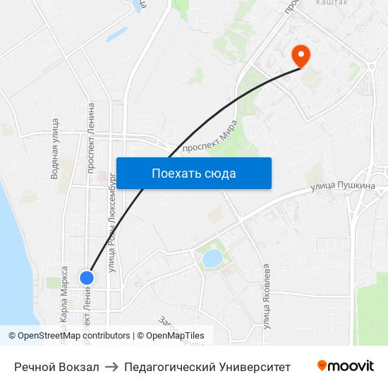 Речной Вокзал to Педагогический Университет map