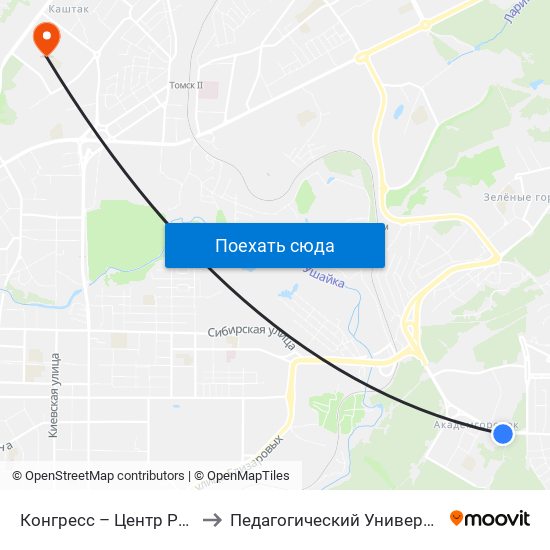 Конгресс – Центр Рубин to Педагогический Университет map