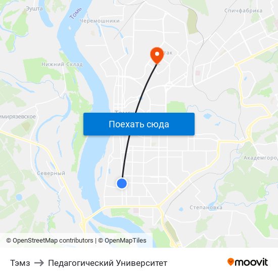 Тэмз to Педагогический Университет map