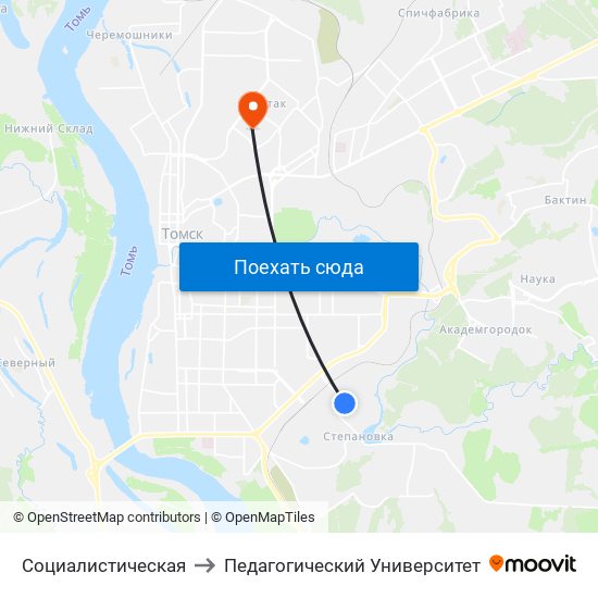 Социалистическая to Педагогический Университет map