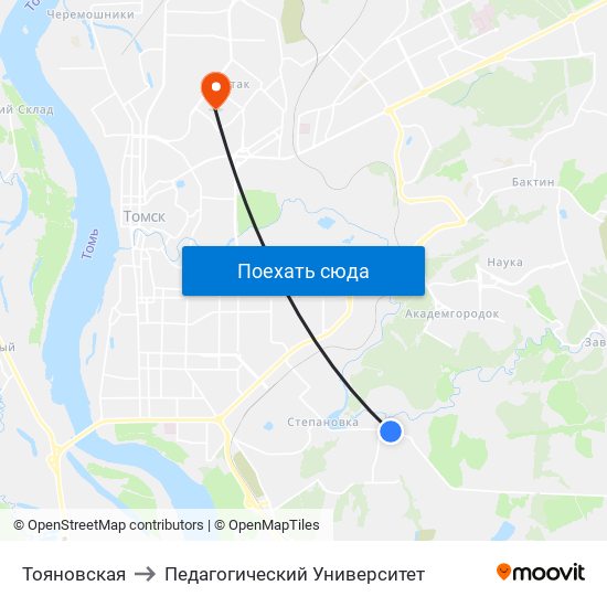 Тояновская to Педагогический Университет map