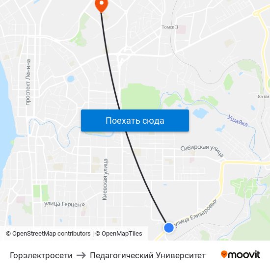 Горэлектросети to Педагогический Университет map