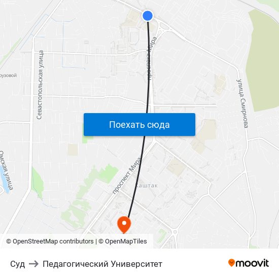 Суд to Педагогический Университет map