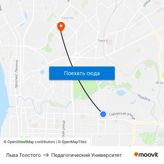 Льва Толстого to Педагогический Университет map