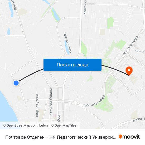 Почтовое Отделение to Педагогический Университет map