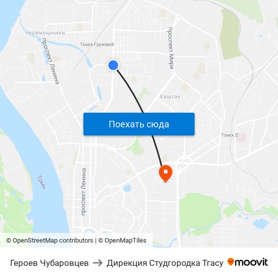 Героев Чубаровцев to Дирекция Студгородка Тгасу map