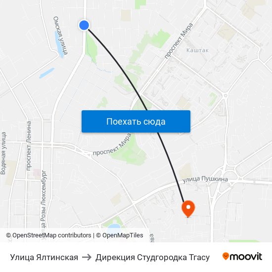 Улица Ялтинская to Дирекция Студгородка Тгасу map