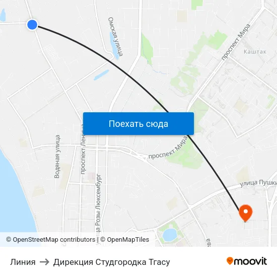 Линия to Дирекция Студгородка Тгасу map