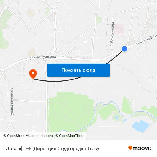 Досааф to Дирекция Студгородка Тгасу map