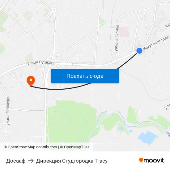 Досааф to Дирекция Студгородка Тгасу map