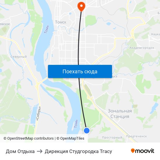 Дом Отдыха to Дирекция Студгородка Тгасу map