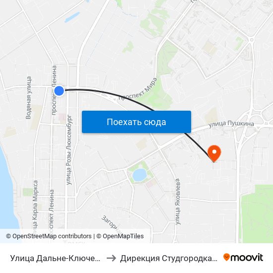 Улица Дальне-Ключевская to Дирекция Студгородка Тгасу map