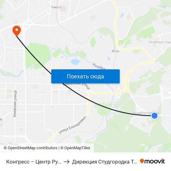 Конгресс – Центр Рубин to Дирекция Студгородка Тгасу map