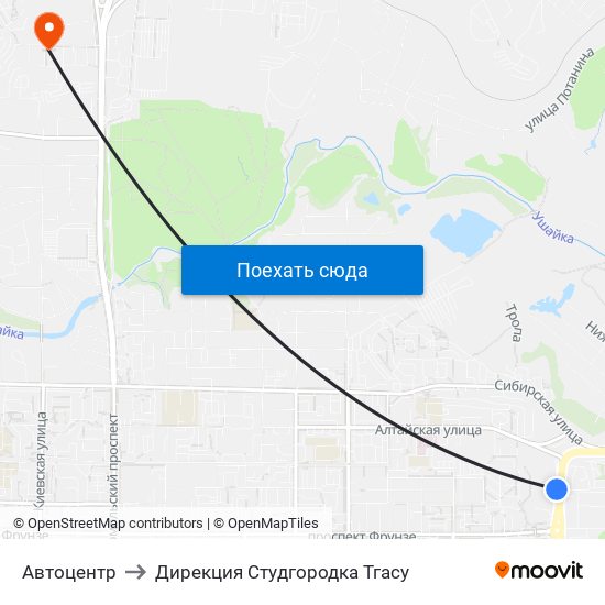 Автоцентр to Дирекция Студгородка Тгасу map