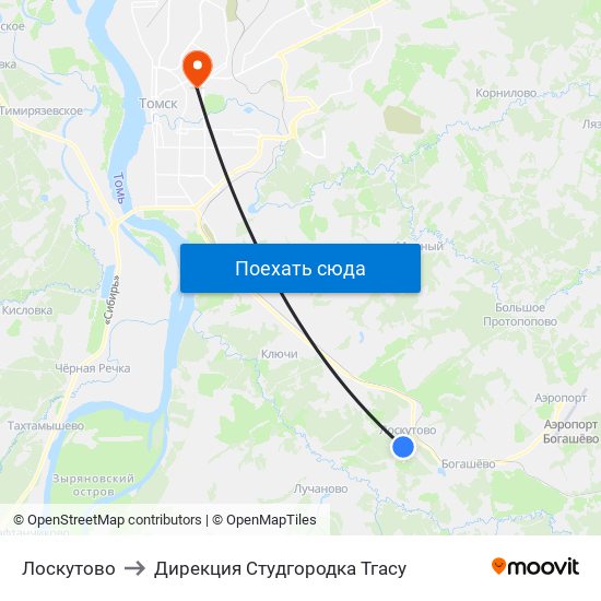 Лоскутово to Дирекция Студгородка Тгасу map