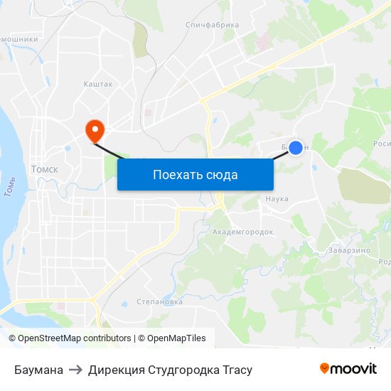 Баумана to Дирекция Студгородка Тгасу map