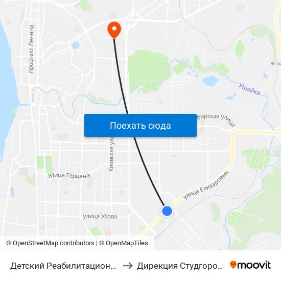 Детский Реабилитационный Центр to Дирекция Студгородка Тгасу map