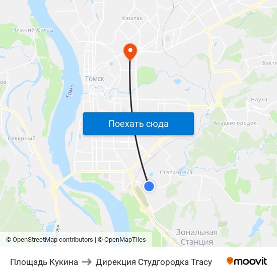 Площадь Кукина to Дирекция Студгородка Тгасу map