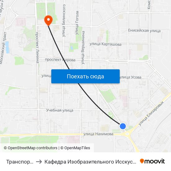 Транспортное Кольцо to Кафедра Изобразительного Исскуства Института Искусств И Культуры Тгу map