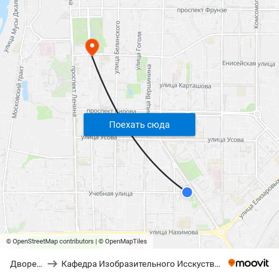 Дворец Спорта to Кафедра Изобразительного Исскуства Института Искусств И Культуры Тгу map