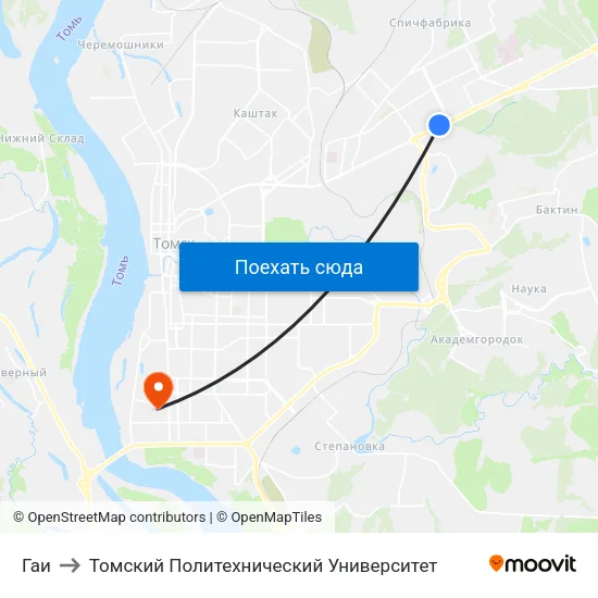 Гаи to Томский Политехнический Университет map