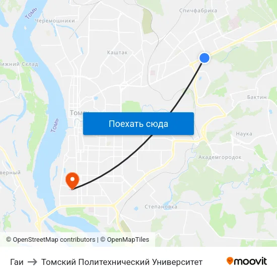 Гаи to Томский Политехнический Университет map