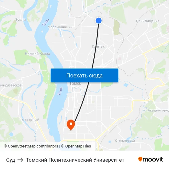 Суд to Томский Политехнический Университет map