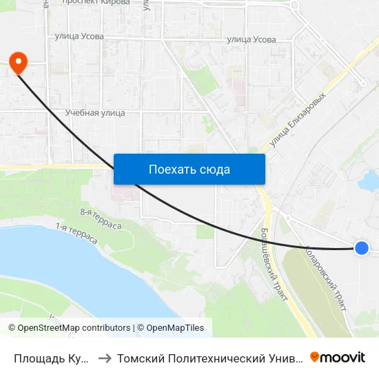 Площадь Кукина to Томский Политехнический Университет map