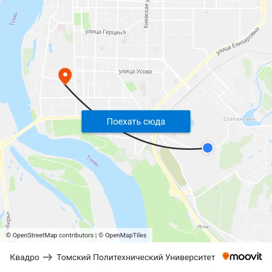 Квадро to Томский Политехнический Университет map