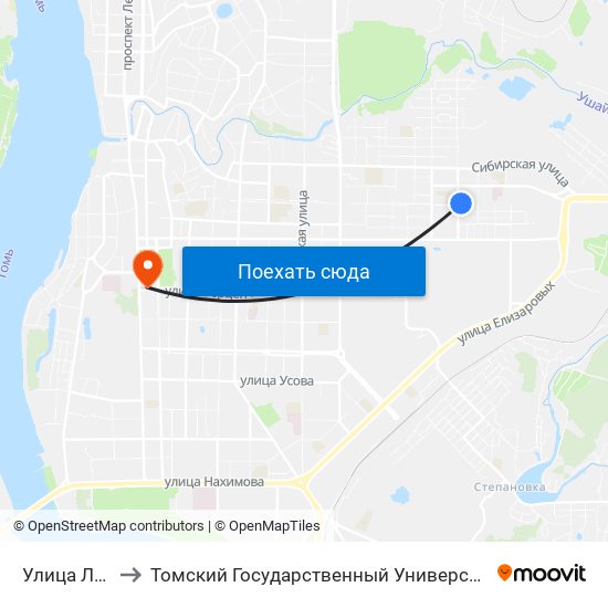 Улица Льва Толстого to Томский Государственный Университет (Институт Экономики И Менеджмента) map