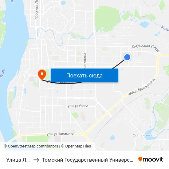 Улица Льва Толстого to Томский Государственный Университет (Институт Экономики И Менеджмента) map