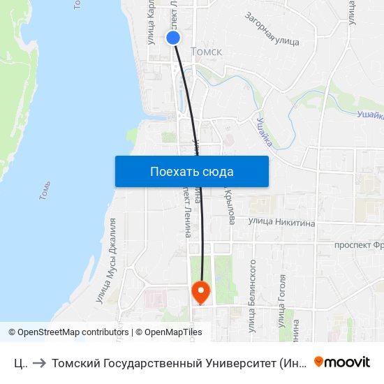 Цум to Томский Государственный Университет (Институт Экономики И Менеджмента) map