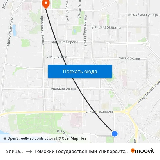 Улица Лыткина to Томский Государственный Университет (Институт Экономики И Менеджмента) map