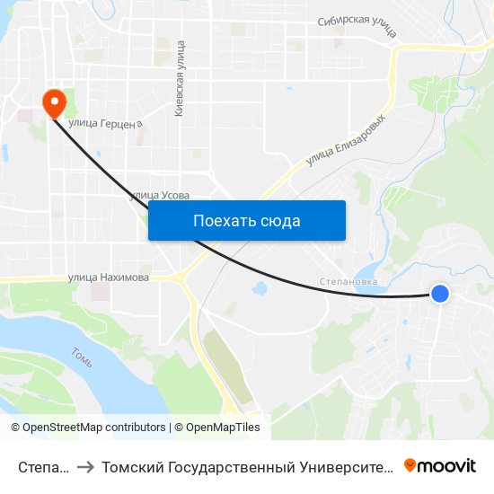Степановский to Томский Государственный Университет (Институт Экономики И Менеджмента) map