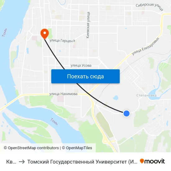 Квадро to Томский Государственный Университет (Институт Экономики И Менеджмента) map