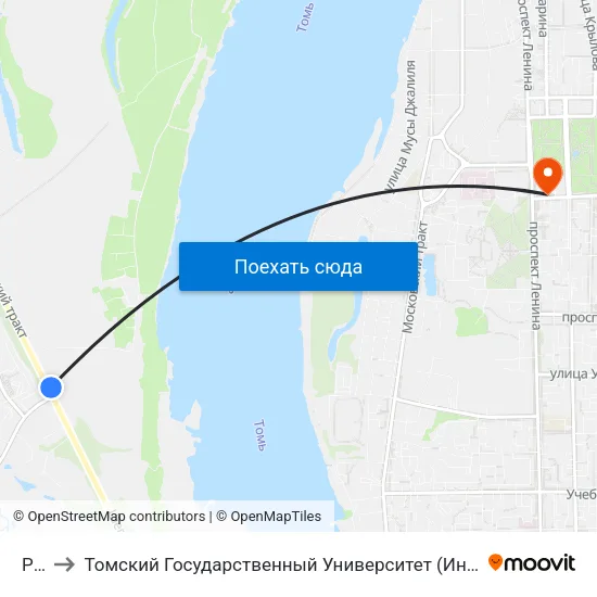 Р398 to Томский Государственный Университет (Институт Экономики И Менеджмента) map