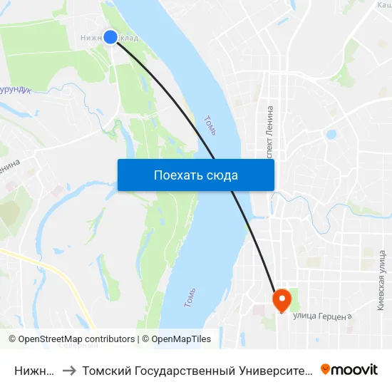 Нижний Склад to Томский Государственный Университет (Институт Экономики И Менеджмента) map