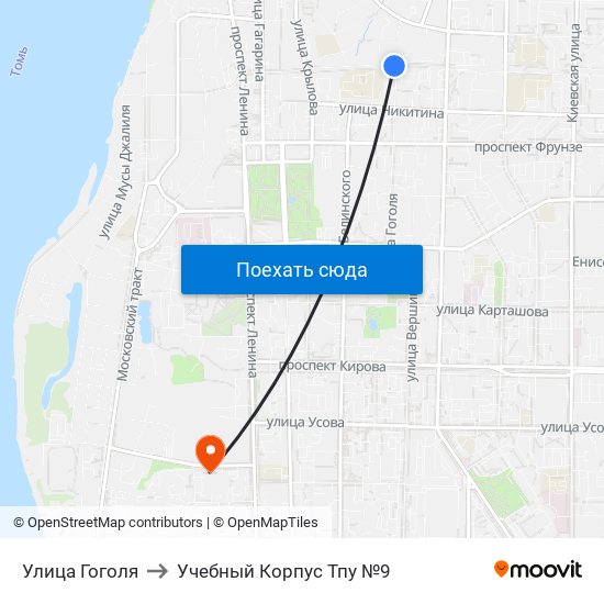Улица Гоголя to Учебный Корпус Тпу №9 map