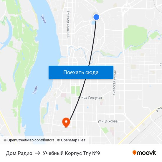 Дом Радио to Учебный Корпус Тпу №9 map